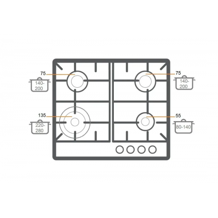 Газовая панель Fabiano FHG 1044 VGHT White Glass А-23
